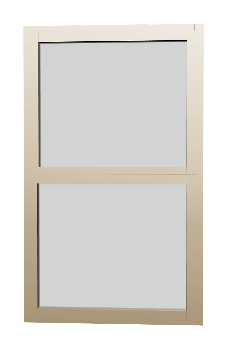 3D illustration: Double-hung window with a light frame