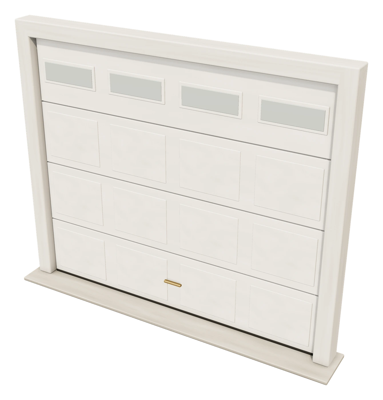3D illustration: Sectional garage door with glass lites