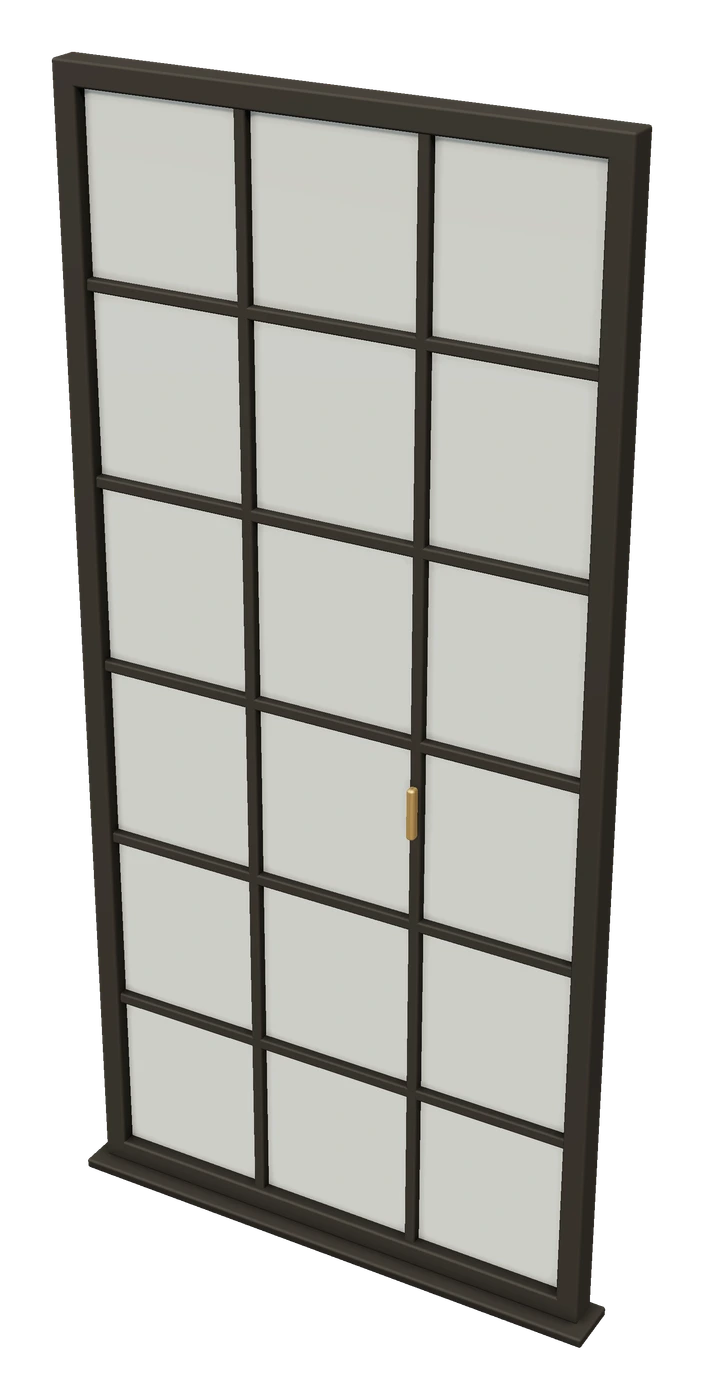 3D illustration: Black steel-frame window