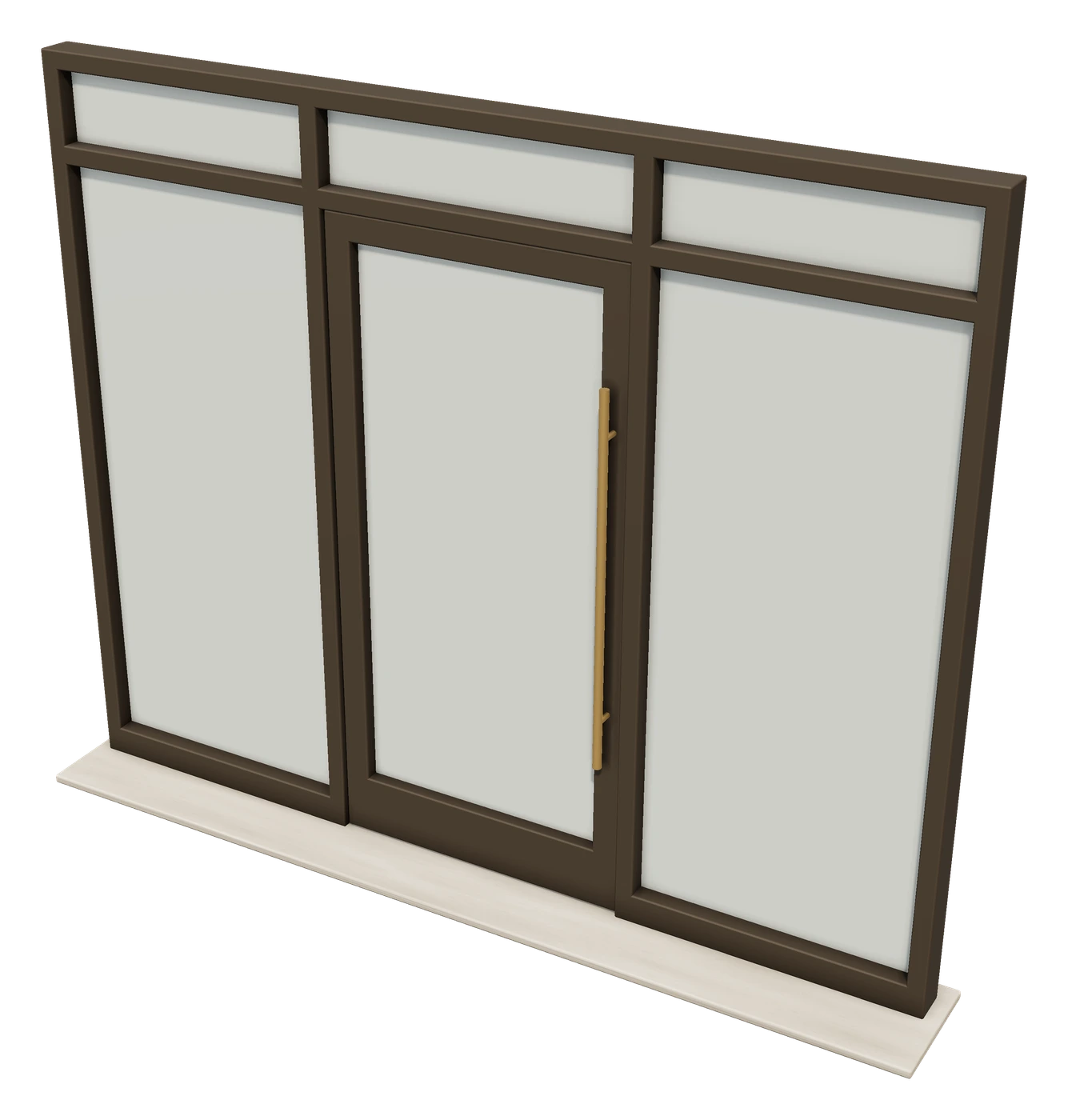 3D render of an aluminum storefront