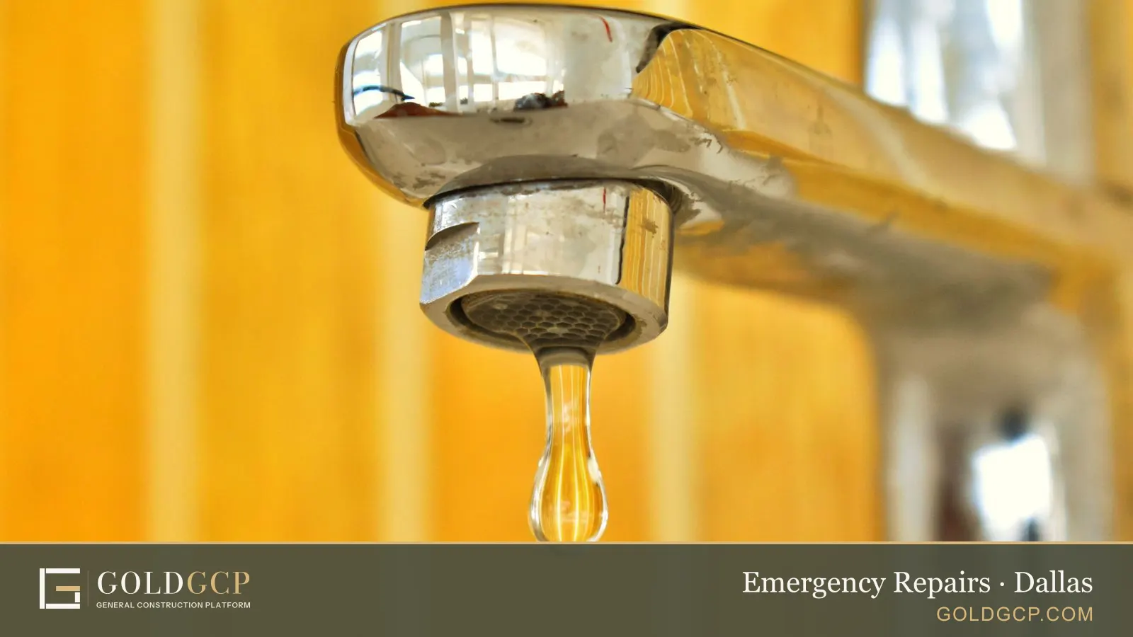 Water dripping from a faucet, the first sign of a plumbing problem