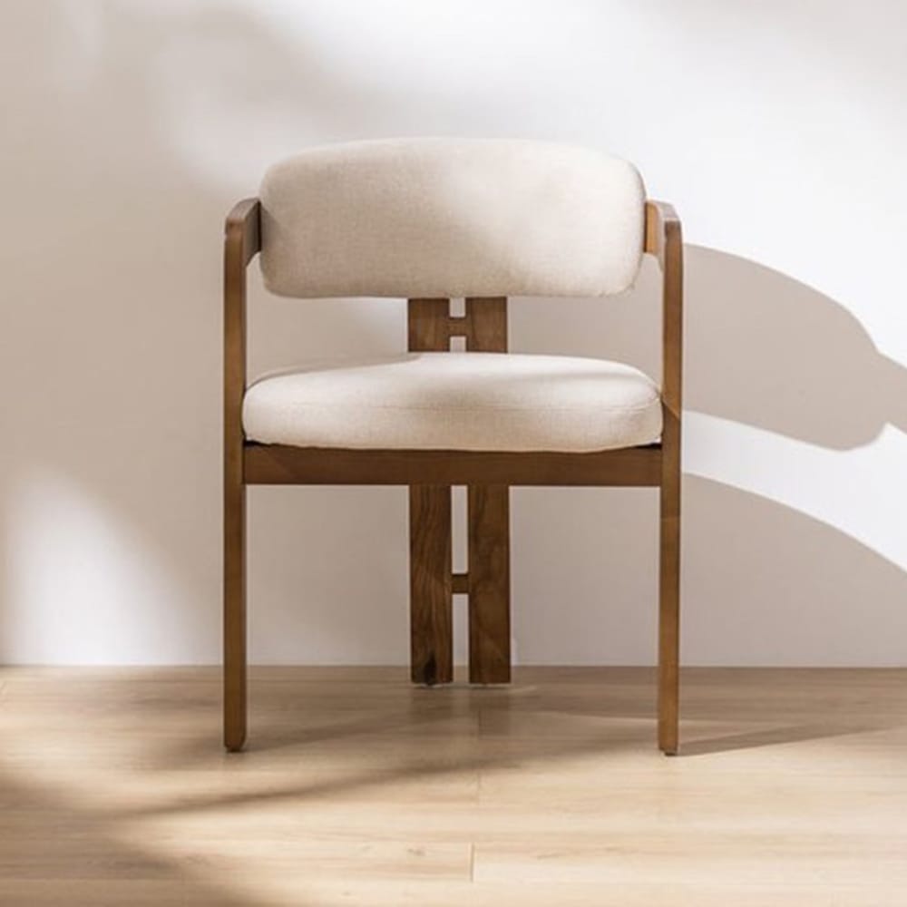 LUXE LIVING Sculptural Fabric Dining Chair with Certified Safety Standards - Image 3