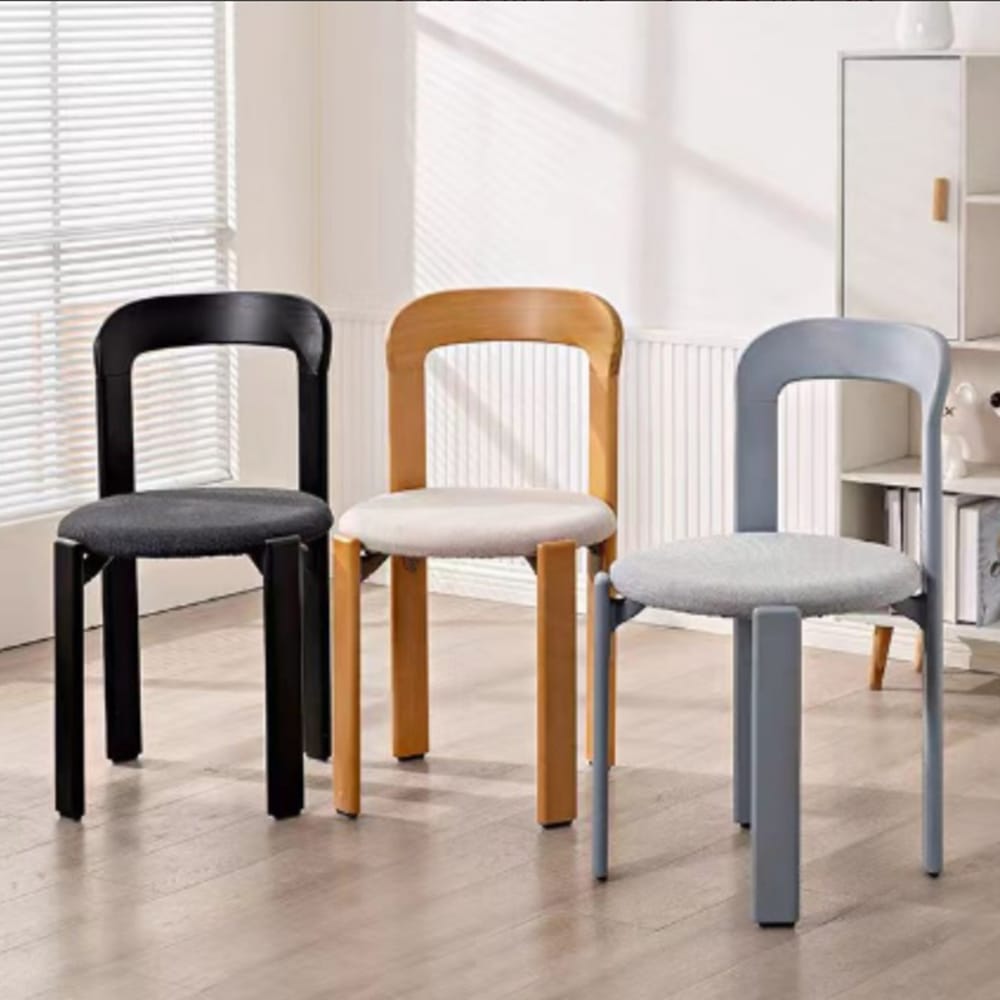 LUXE LIVING Sculptural Fabric Dining Chair with Certified Safety Standards - Image 4