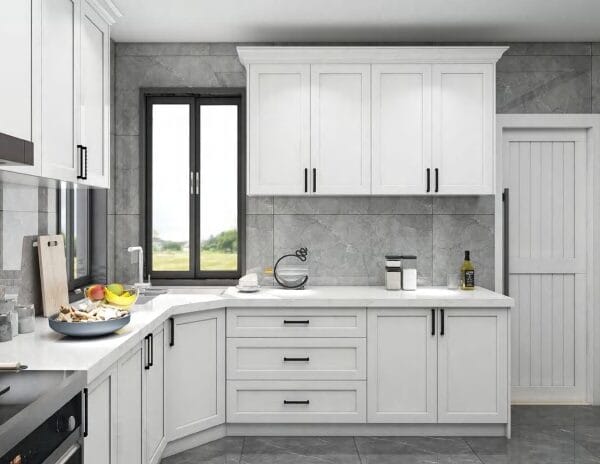 Portland kitchen remodel with reclaimed wood and energy-efficient lighting.