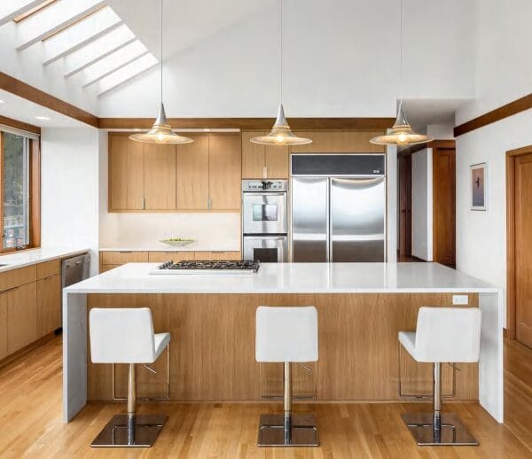 St. Louis kitchen remodel with custom cabinetry and marble surfaces.