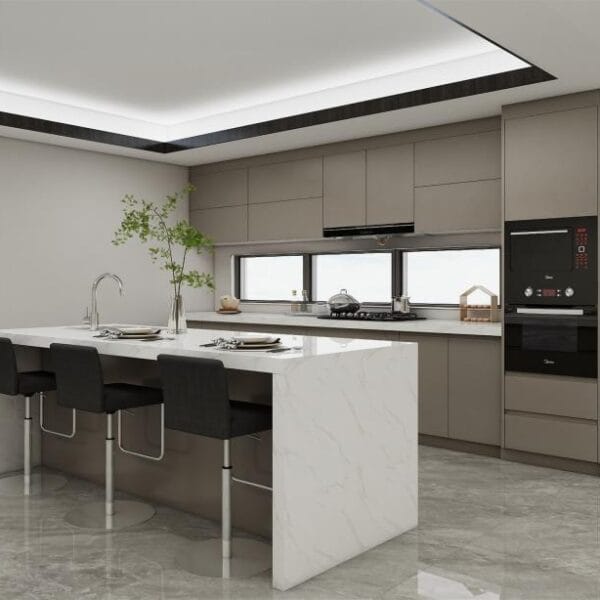 Austin kitchen upgrade with wood accents and bright layout.