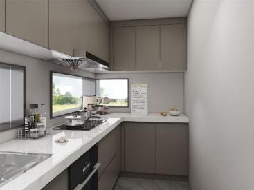 Efficient Austin Texas kitchen upgrade with bright layout and wood accents