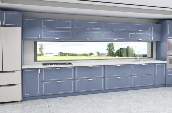 Miami kitchen upgrade with marble island and coastal luxury.