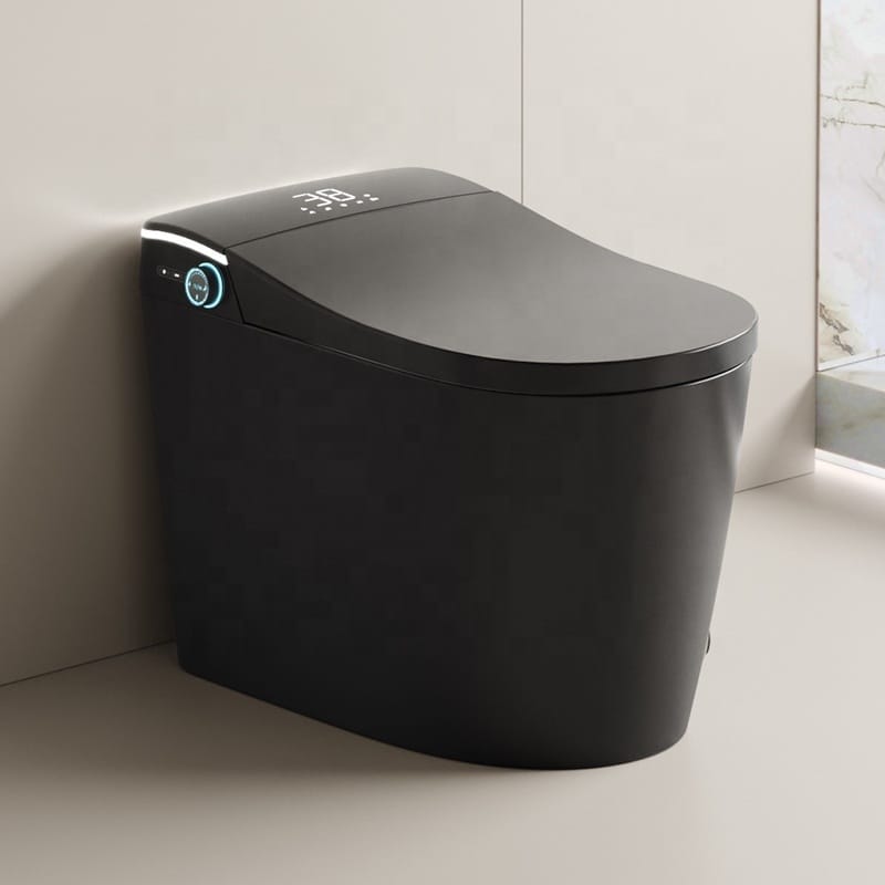 NeroFlow Smart Toilet – Black Automatic Ceramic Toilet with Seat Heating