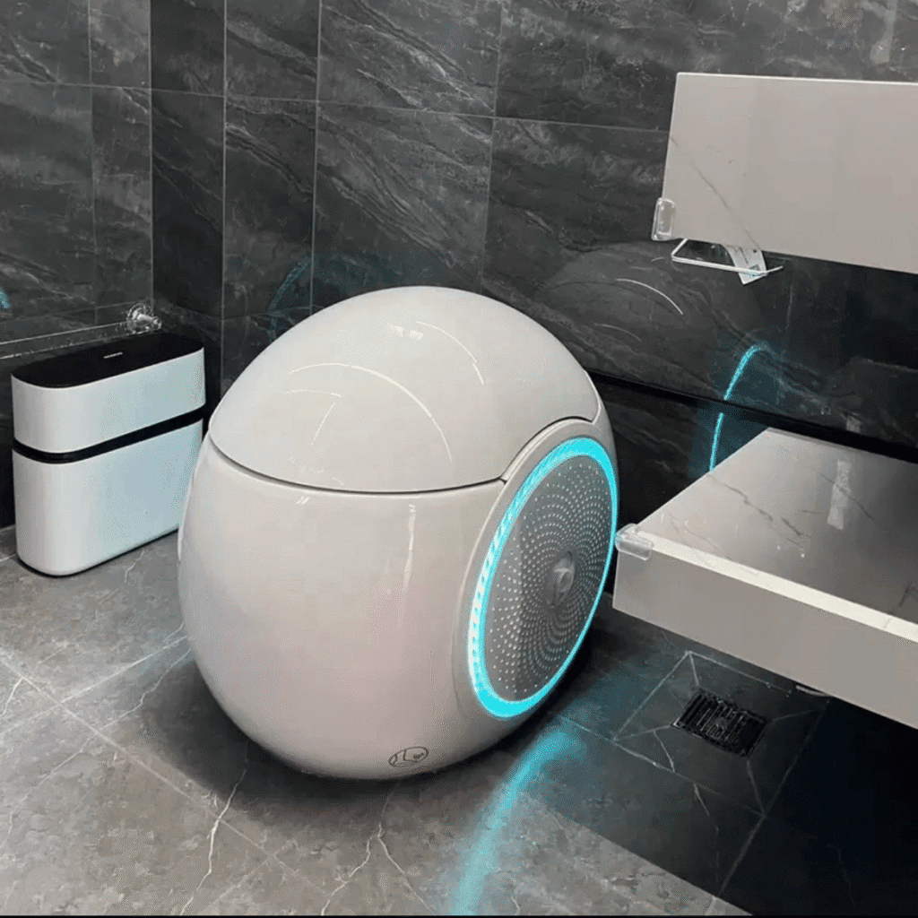 MiniLuxe Smart Toilet – Compact Egg-Shaped Automatic Toilet with Remote