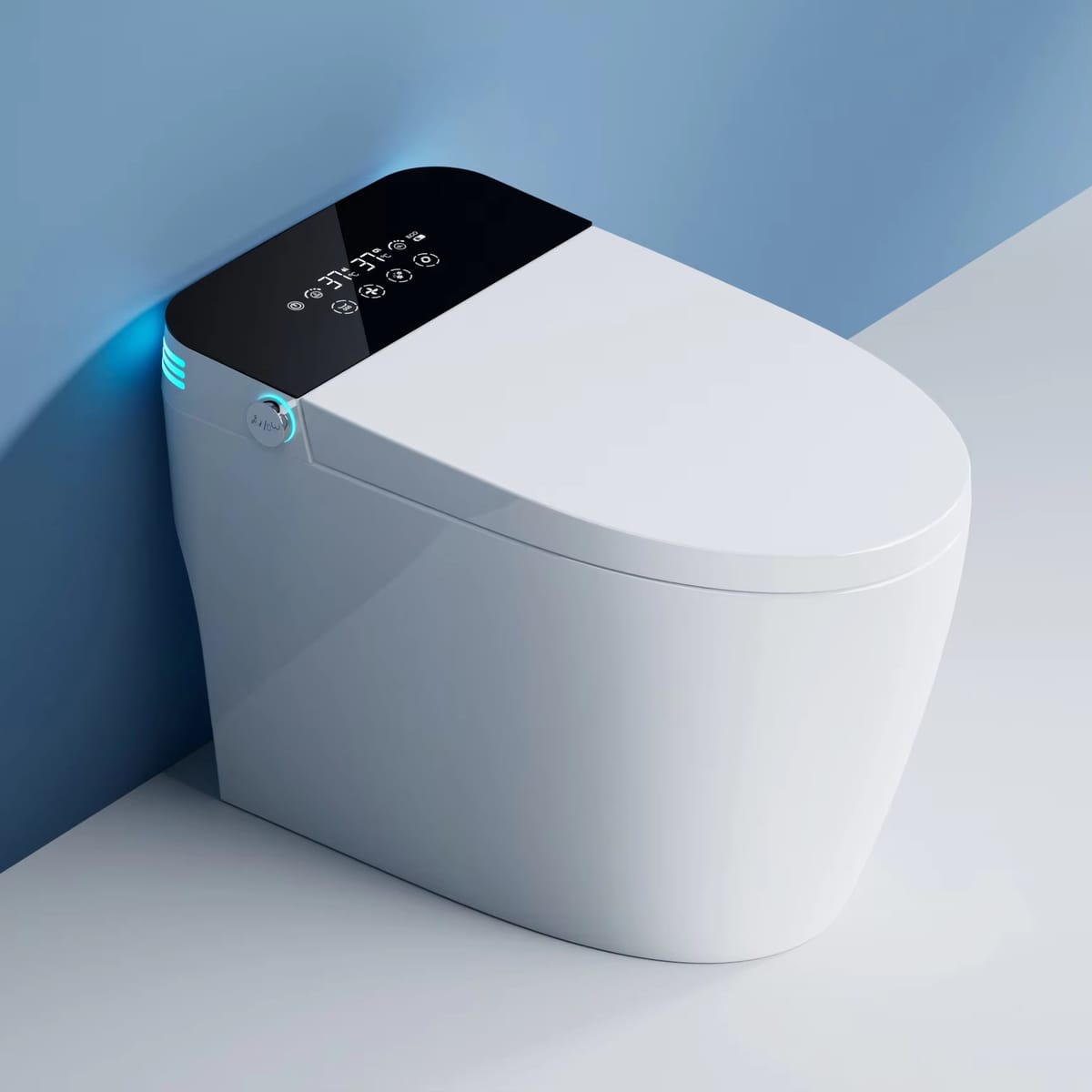 The Luxora Smart Toilet brings modern luxury to any bathroom. Floor-mounted with elongated ceramic bowl, it features automatic open and flush, seat heating, air-drying, female washing, and night light for optimal comfort. Equipped with remote control, warm air drying, and nozzle self-cleaning, Luxora ensures hygiene and convenience. With dual-flush 3–6L water-saving technology, it’s suitable for apartments, villas, offices, and hotels. Certified for quality and safety, the Luxora Smart Toilet combines functionality, style, and advanced technology.
