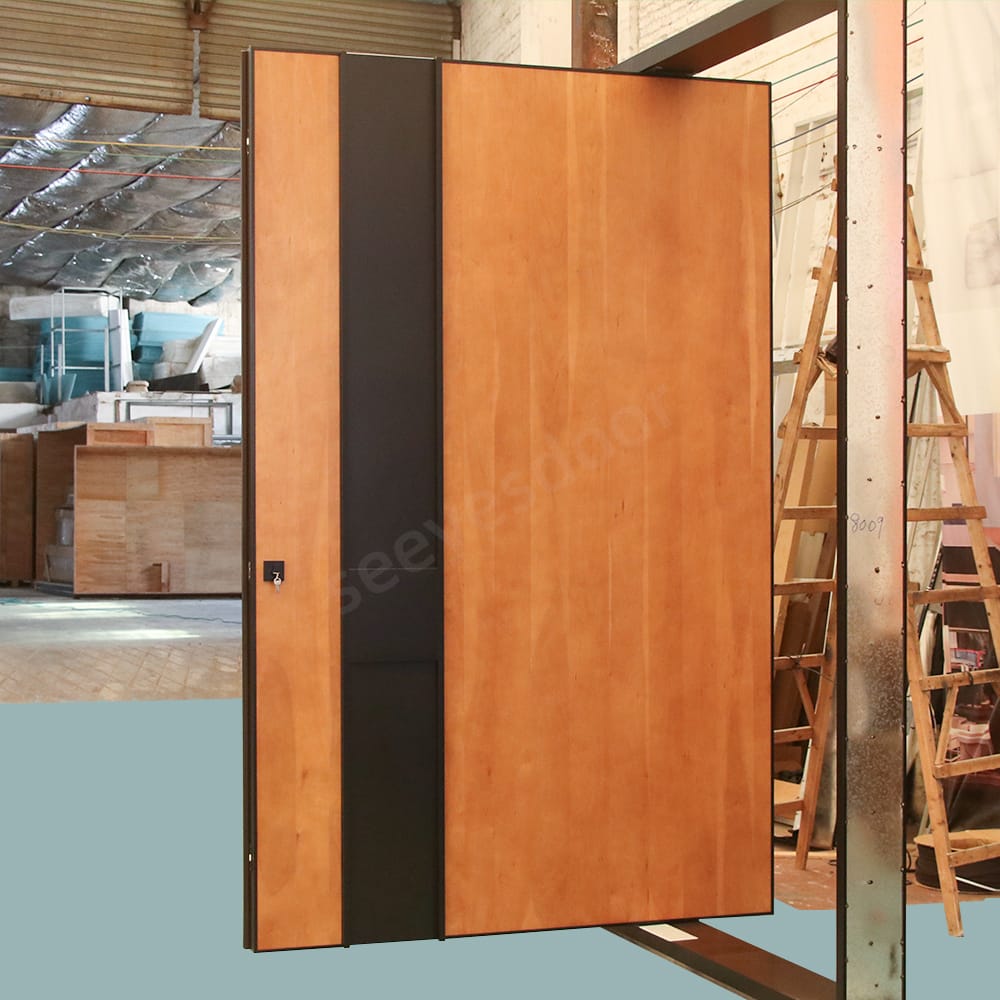 TEAK MODERNE Smart Lock Simple Teak Wood Front Door - Image 2