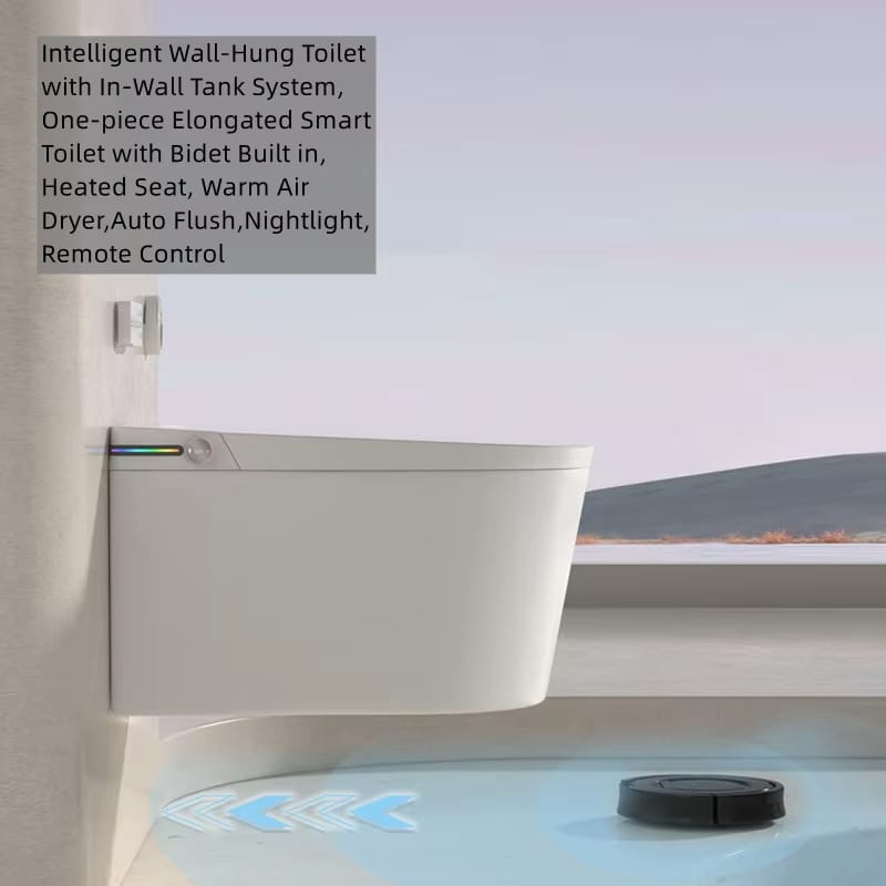 PureWave Smart Toilet – European Wall-Hung Ceramic Toilet with Dual-Flush - Image 2