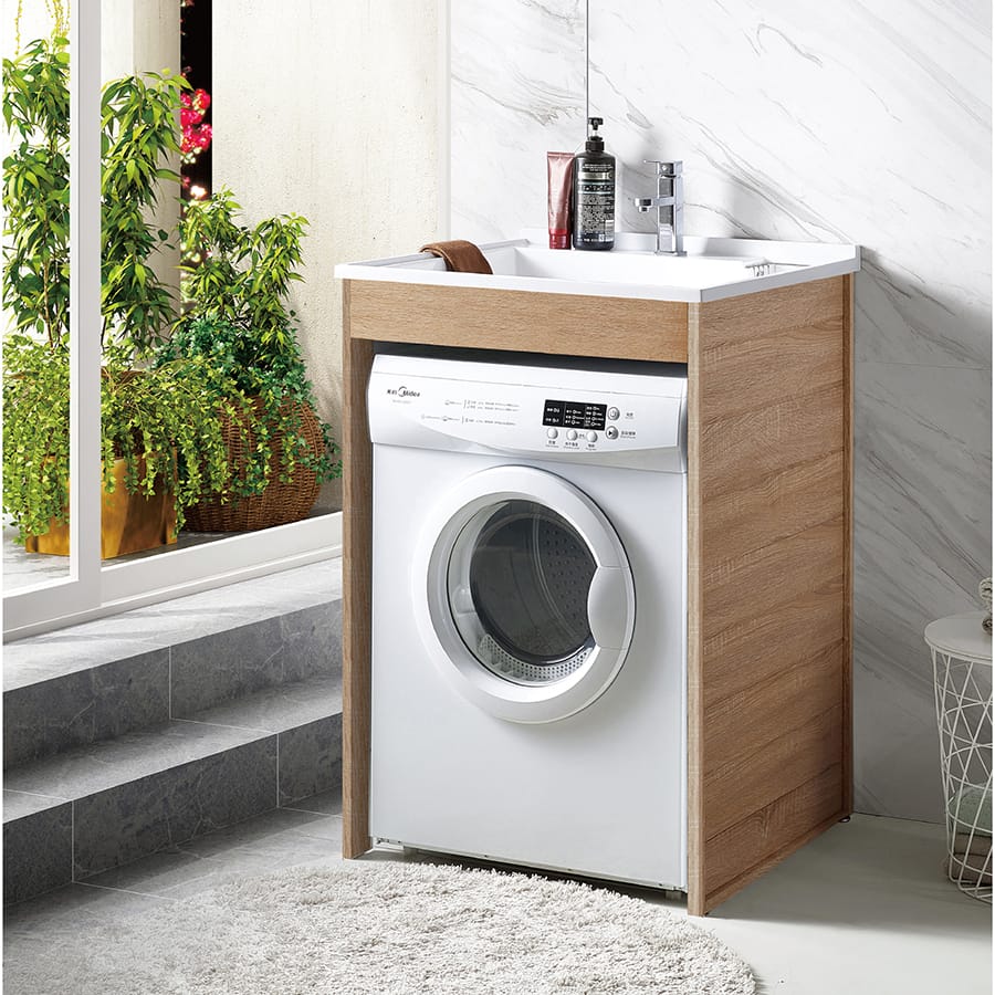 AquaPrime Bathroom Cabinet – Laundry Vanity with Marble Counter - Image 4