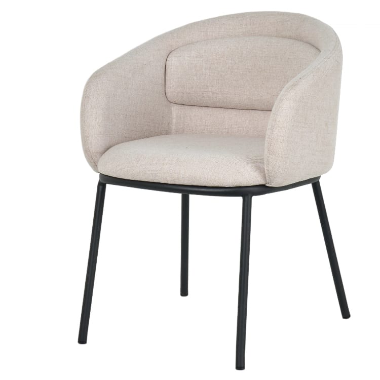 ATELIER MINIMALIST – Nordic Single Backrest Sofa-Style Dining Chair in Designer Fabric - Image 5