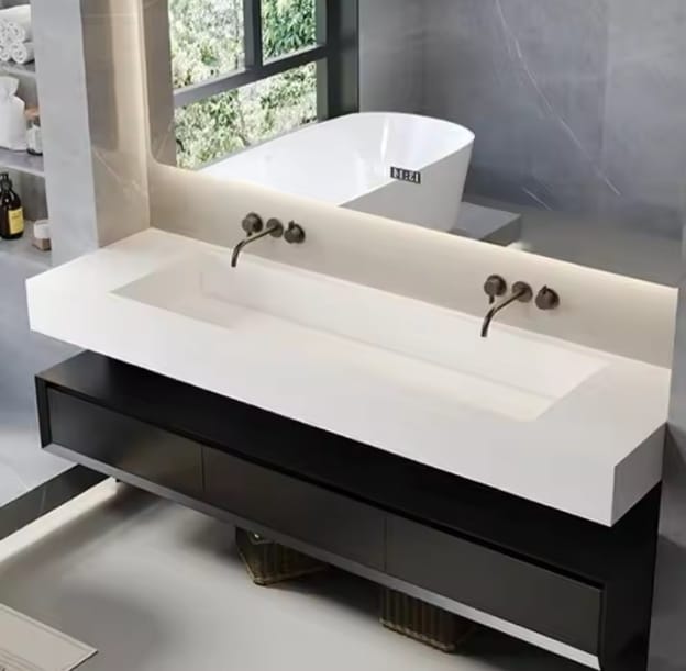 LumiLux Bathroom Cabinet – Wall-Mounted LED Vanity with Ceramic Basin - Image 6