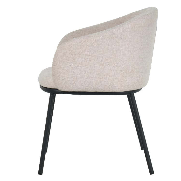 ATELIER MINIMALIST – Nordic Single Backrest Sofa-Style Dining Chair in Designer Fabric - Image 6
