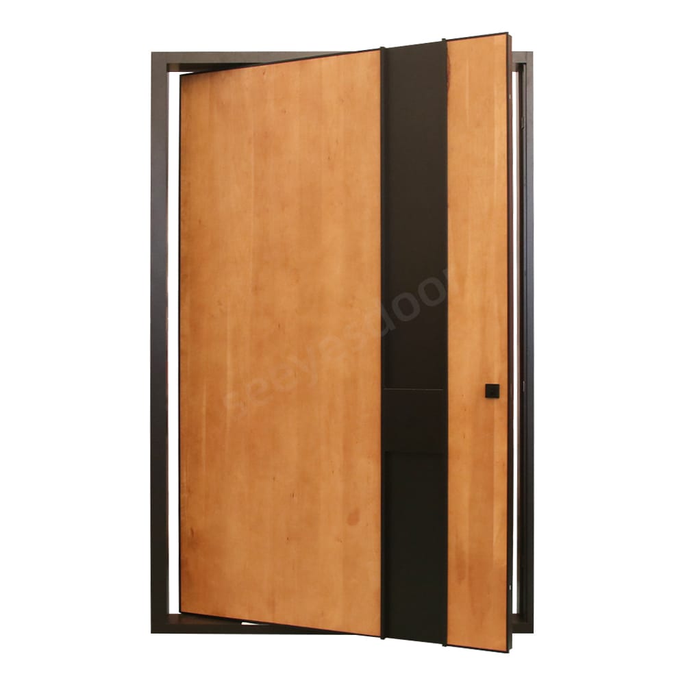TEAK MODERNE Smart Lock Simple Teak Wood Front Door - Image 5