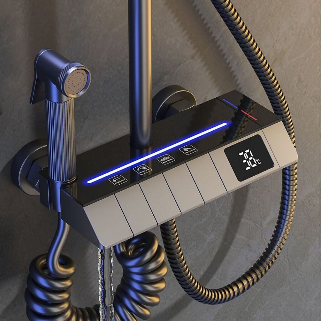 PianoLux Shower Faucet luxury piano rain mixer faucet set with LCD display