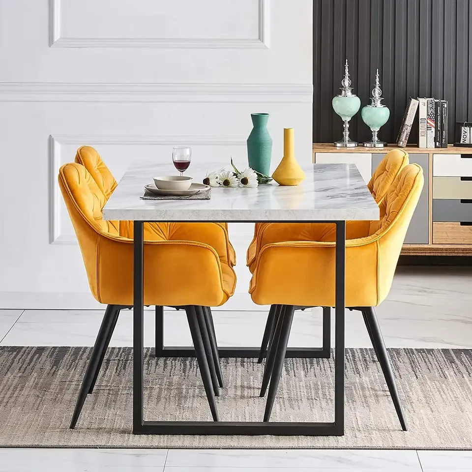 GRANDEUR COLLECTION European Luxury Upholstered Dining Chair in Designer Velvet - Image 4