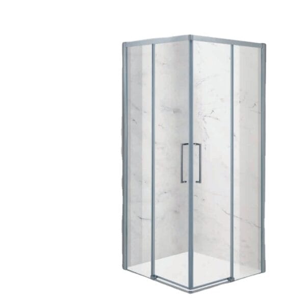 CLARITY CORNER Frameless Round Quadrant Shower Cabin with Stainless Steel Hardware