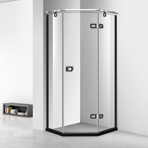Luxury quadrant shower cabin with soft closing doors and 8mm tempered glass panels