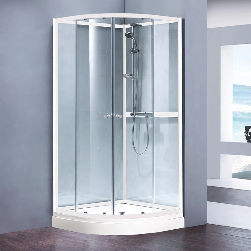 CRYSTALLINE Haven Quadrant Glass Shower Cabin with Tempered Safety Enclosure - Image 2